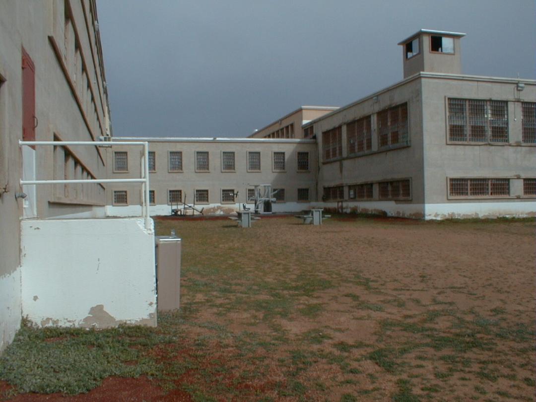 Outdoor view of the prison facilities at Old Main
