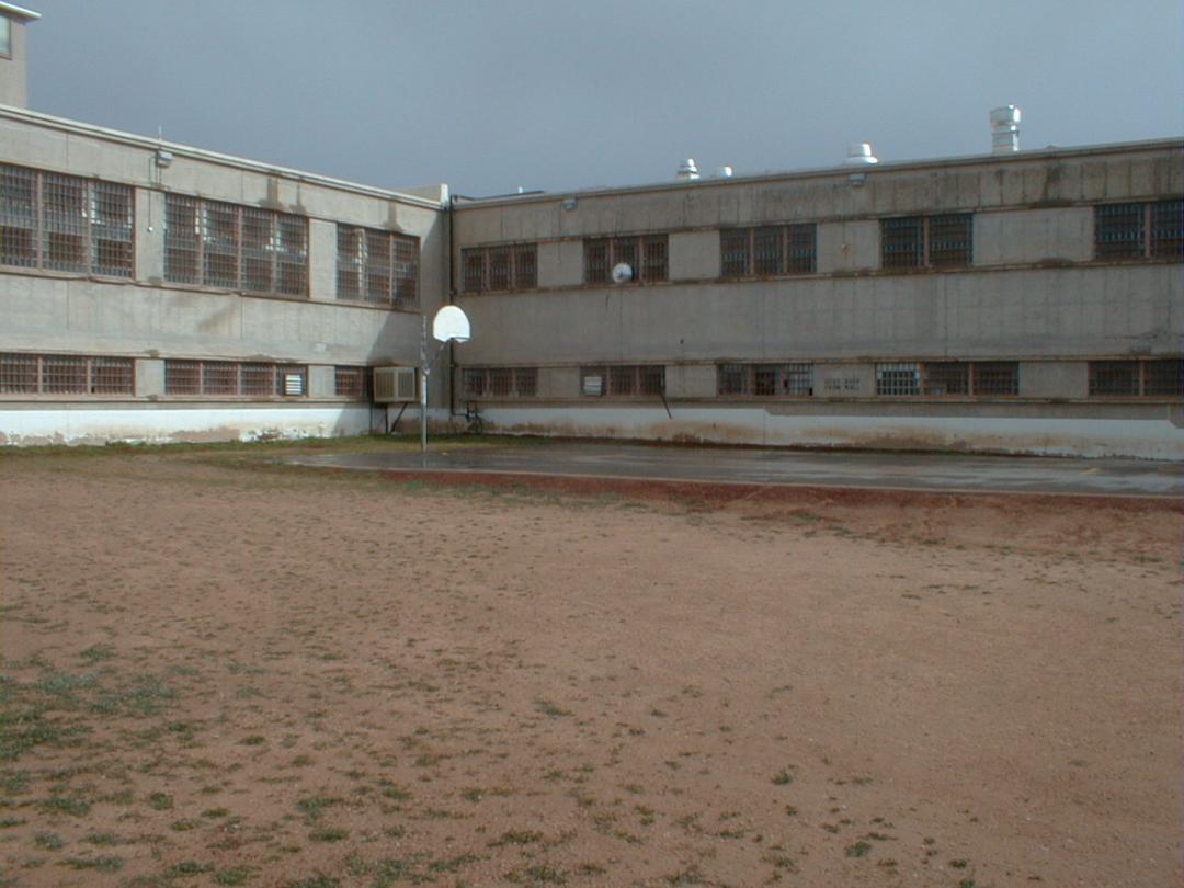 Old Main Outdoor View of Basketball Court