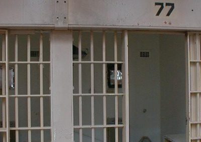 Exterior view of a prison cell at Old Main