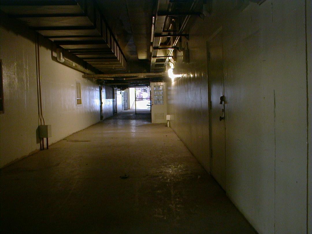 Dimly lit hallways at Old Main