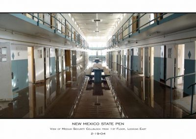 View of medium security cellblock from 1st floor, looking east at Old Main