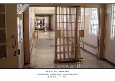 Main corridor, looking north towards cellblocks at Old Main